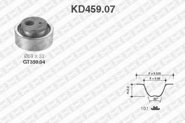 Комплект ремня ГРМ KD459.07 NTN SNR