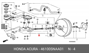 Главный тормозной цилиндр 46100SNAA01 HONDA