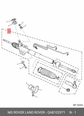 Рулевой механизм QAB102971 MG ROVER LAND ROVER