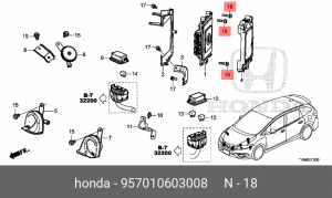 Болт крепления 957010603008 HONDA