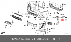 Кронштейн крепления бампера 71190TL0G01 HONDA
