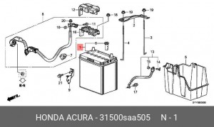 Батарея аккумуляторная 31500SAA505 HONDA