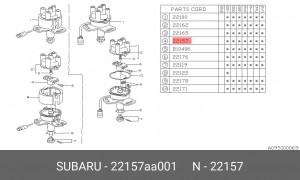 Бегунок распределителя зажигани 22157AA001 SUBARU