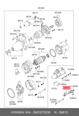 Деталь 3681072030 HYUNDAI KIA