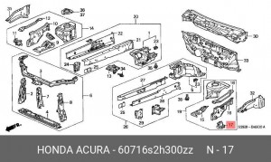 Кронштейн крепления крыла 60716S2H300ZZ HONDA