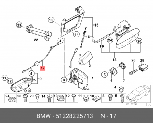 Тяга замка двери 51 22 8 225 713 BMW
