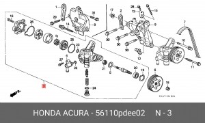 Гидравлический насос, рулевое управление 56110PDEE02 HONDA