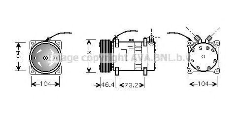 Компрессор, кондиционер UVK122 AVA