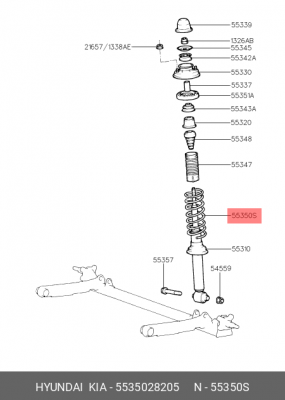 Пружина ходовой части 5535028205 HYUNDAI KIA