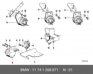 Преобразователь давления, управление ОГ 11 74 1 268 871 BMW