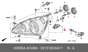 Основная фара 33151SCAG11 HONDA