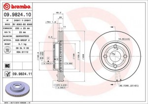 Тормозной диск 09982410 BREMBO