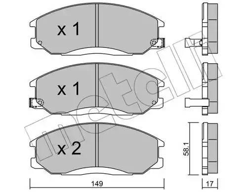 Комплект тормозных колодок, диско 2203640 METELLI