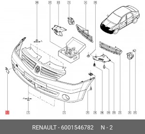 Заглушка буксировочной петли 6001546782 RENAULT