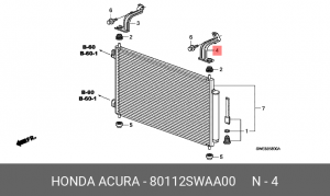 Кронштейн крепления радиатора кондиционера 80112SWAA00 HONDA