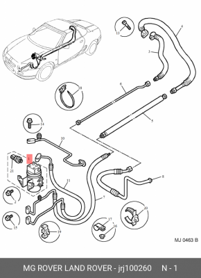 Осушитель, кондиционер JRJ100260 MG ROVER LAND ROVER
