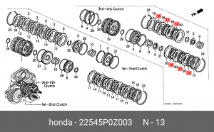 Диск фрикционный АКПП 22545P0Z003 HONDA