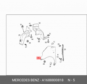 Крыло переднее A1688800818 MERCEDES BENZ