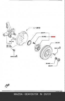 Комплект подшипника ступицы колеса GE4V-26-15X MAZDA