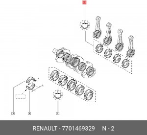 Шатунный подшипник 7701469329 RENAULT