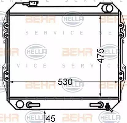 Радиатор, охлаждение двигател 8MK 376 724-551 HELLA
