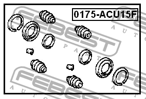 Суппорт тормозной (ремкомплект) 0175-ACU15F FEBEST
