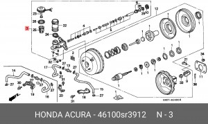 Главный тормозной цилиндр 46100SR3912 HONDA