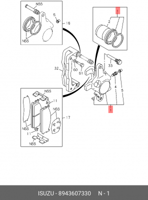 Тормозной суппорт 8-94360-733-0 ISUZU