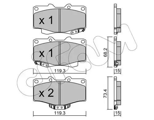 Комплект тормозных колодок, диско 822-129-0 CIFAM