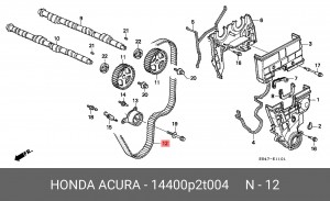 Ремень ГРМ 14400P2T004 HONDA