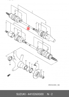 Шарнирный комплект, приводной вал 44102-60G00 SUZUKI