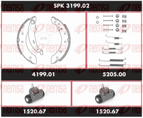 Комплект тормозных колодок SPK 3199.02 REMSA