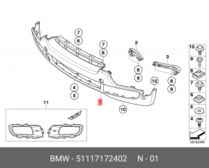 Бампер передний 51 11 7 172 402 BMW