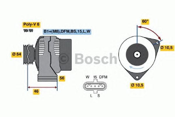 Генератор 0124555052 BOSCH