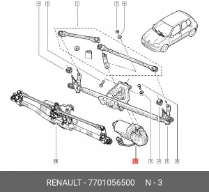 Двигатель стеклоочистителя 7701056500 RENAULT