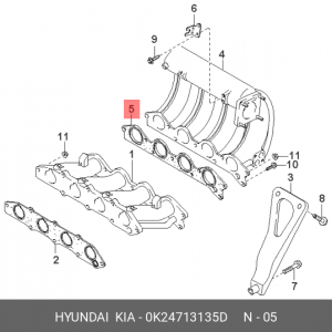 Прокладка впускного коллектора 0K24713135D HYUNDAI KIA