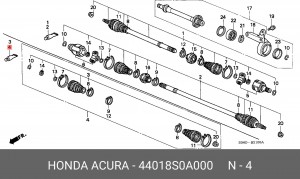 Пыльник ШРУСа (комплект) 44018S0A000 HONDA