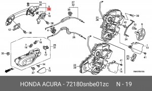 Ручка двери наружная 72180SNBE01ZC HONDA