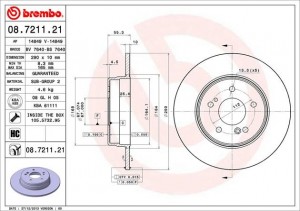 Тормозной диск 08.7211.21 BREMBO
