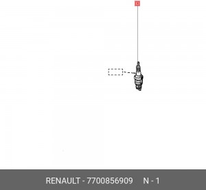 Свеча зажигания 7700856909 RENAULT