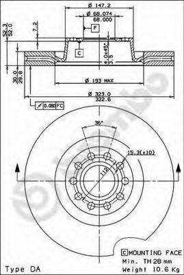 Тормозной диск 09.8324.11 BREMBO