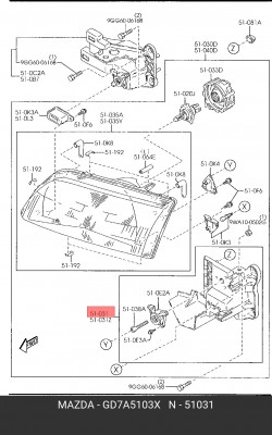 Корпус фары головного света GD7A-51-03X MAZDA