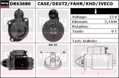 Стартер DRS3680 DELCO REMY