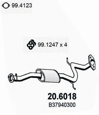 Средний глушитель выхлопных газов 206018 ASSO