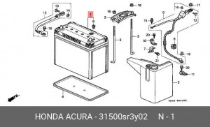 Батарея аккумуляторная 31500SR3Y02 HONDA