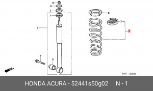 Пружина ходовой части 52441S50G02 HONDA