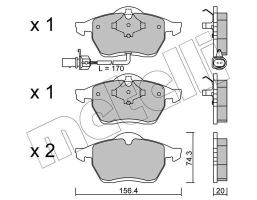 Комплект тормозных колодок, диско 2202791 METELLI