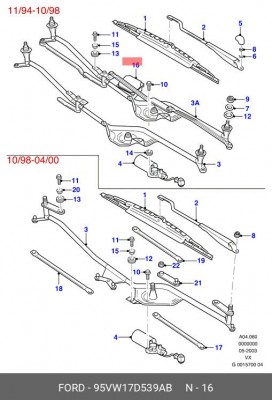 Реле, прерывистое включение стеклоочистителя 95VW17D539AB FORD