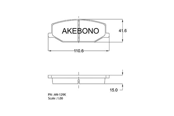 Колодки тормозные дисковые AN129K AKEBONO