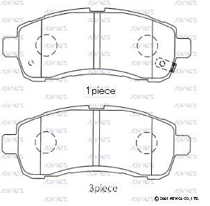 Колодки тормозные дисковые SN502P ADVICS
